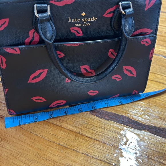 kate spade Black Satchel with Pink Lip Print - Picture 10 of 11